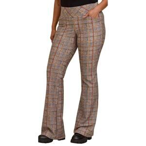 Torrid Flare Studio Luxe Pote High Rise Pants, Houndstooth Plaid, Plus 2X, NWT